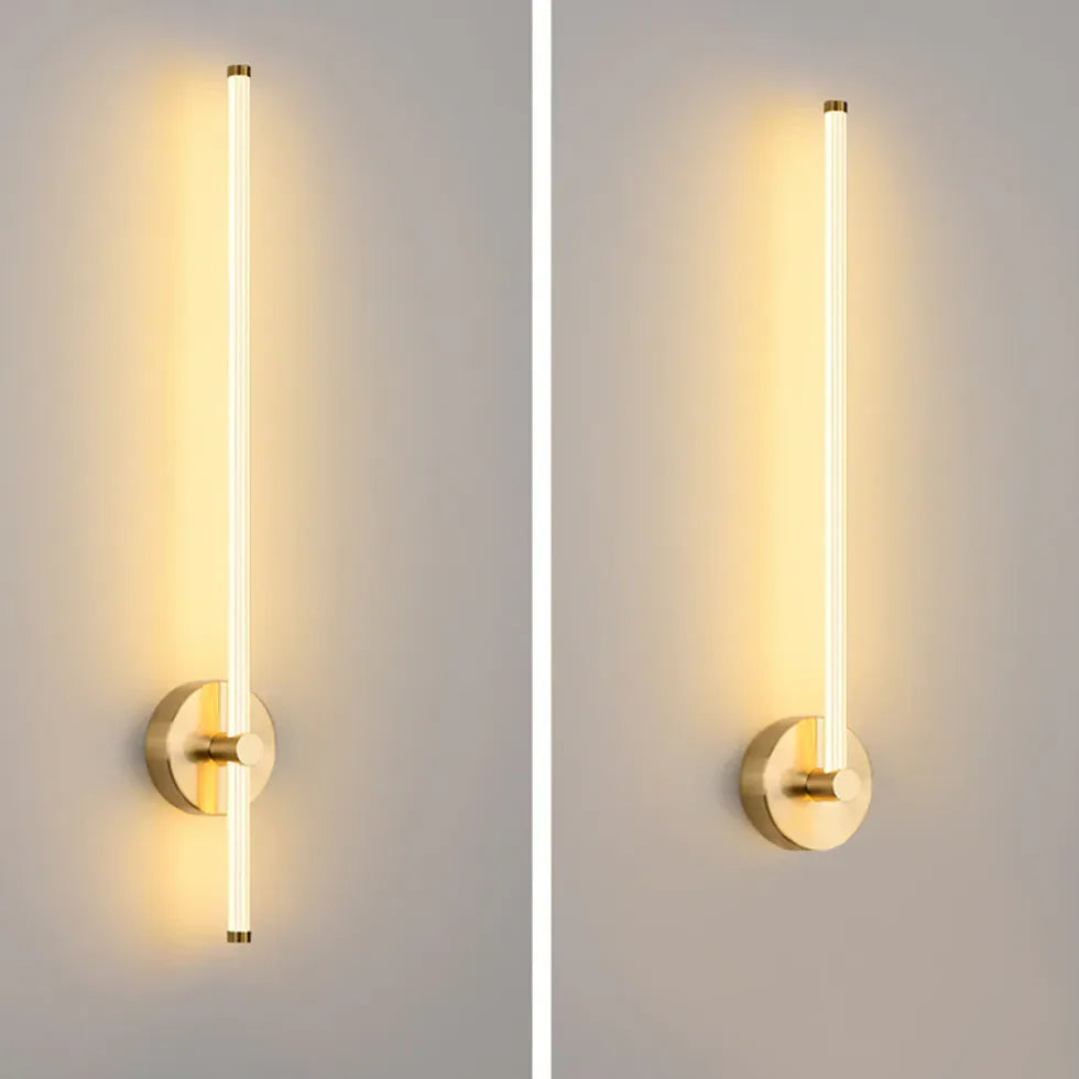 Vertical Lines Led Brass Wall Lights