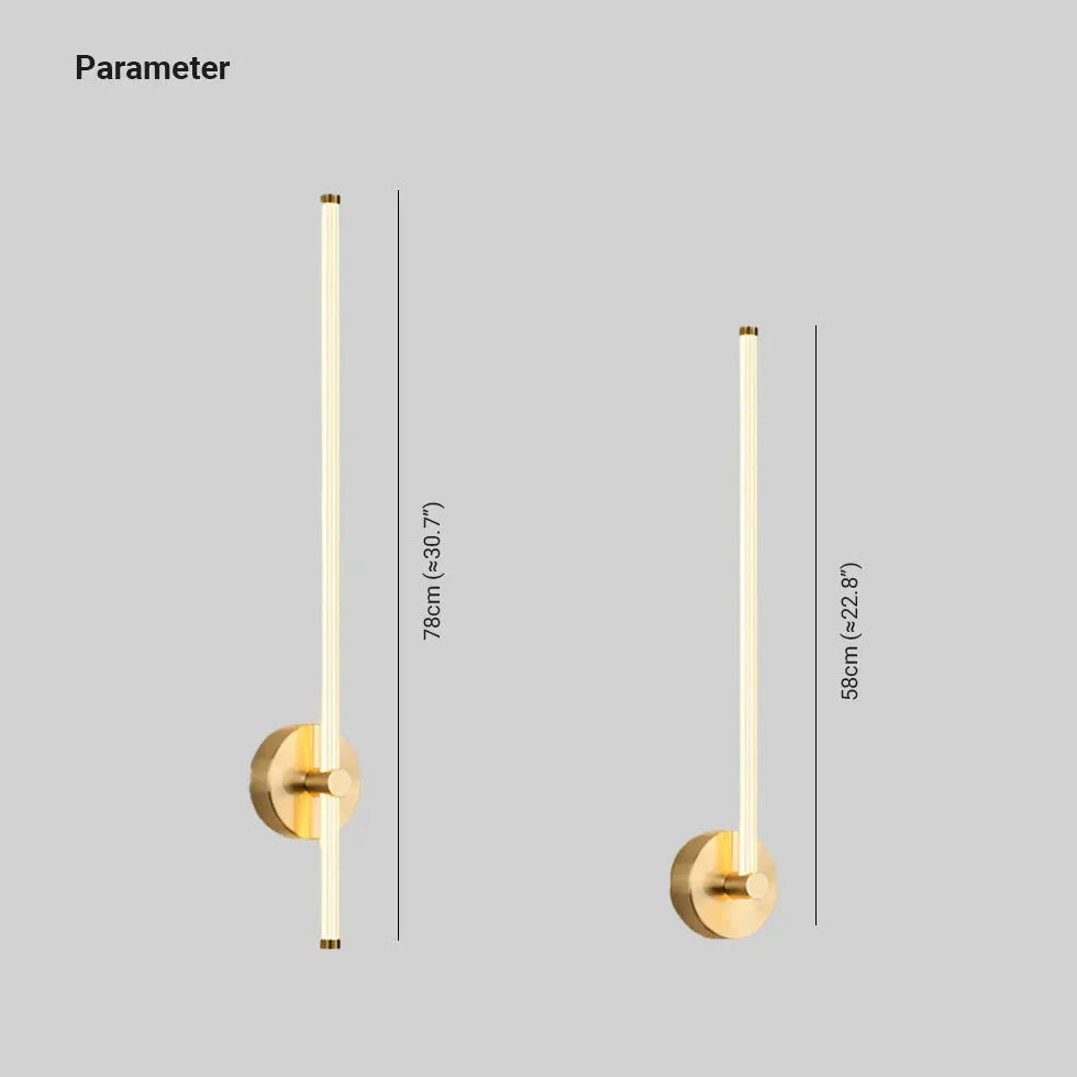 Vertical Lines Led Brass Wall Lights