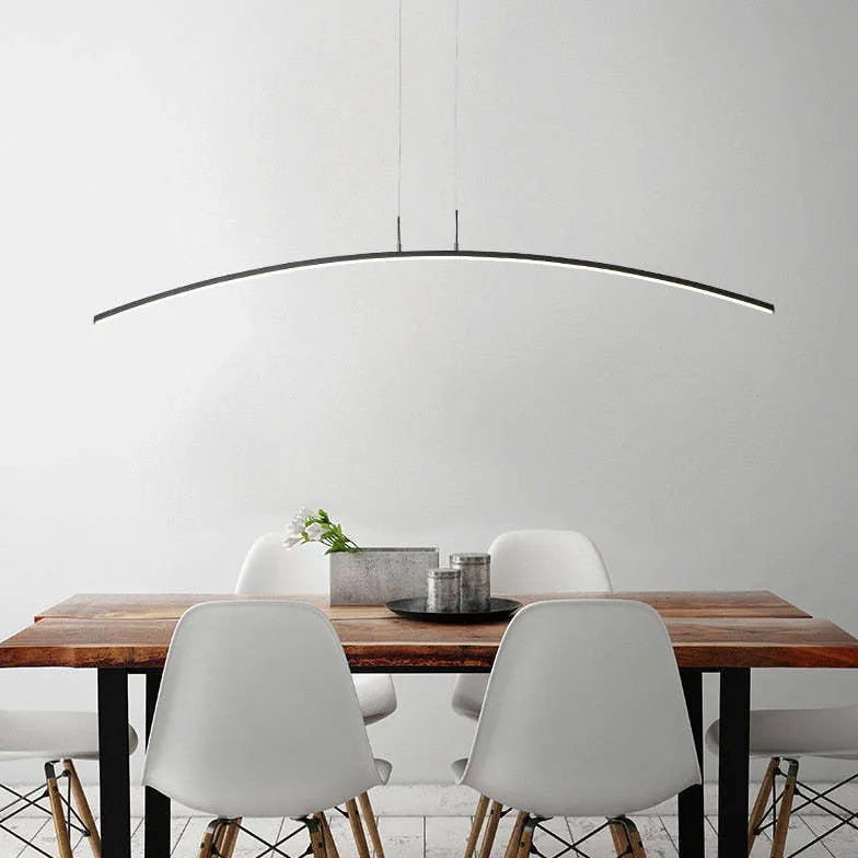 Curved LED Black Kitchen Pendant Light