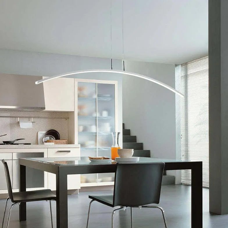 Curved LED Black Kitchen Pendant Light