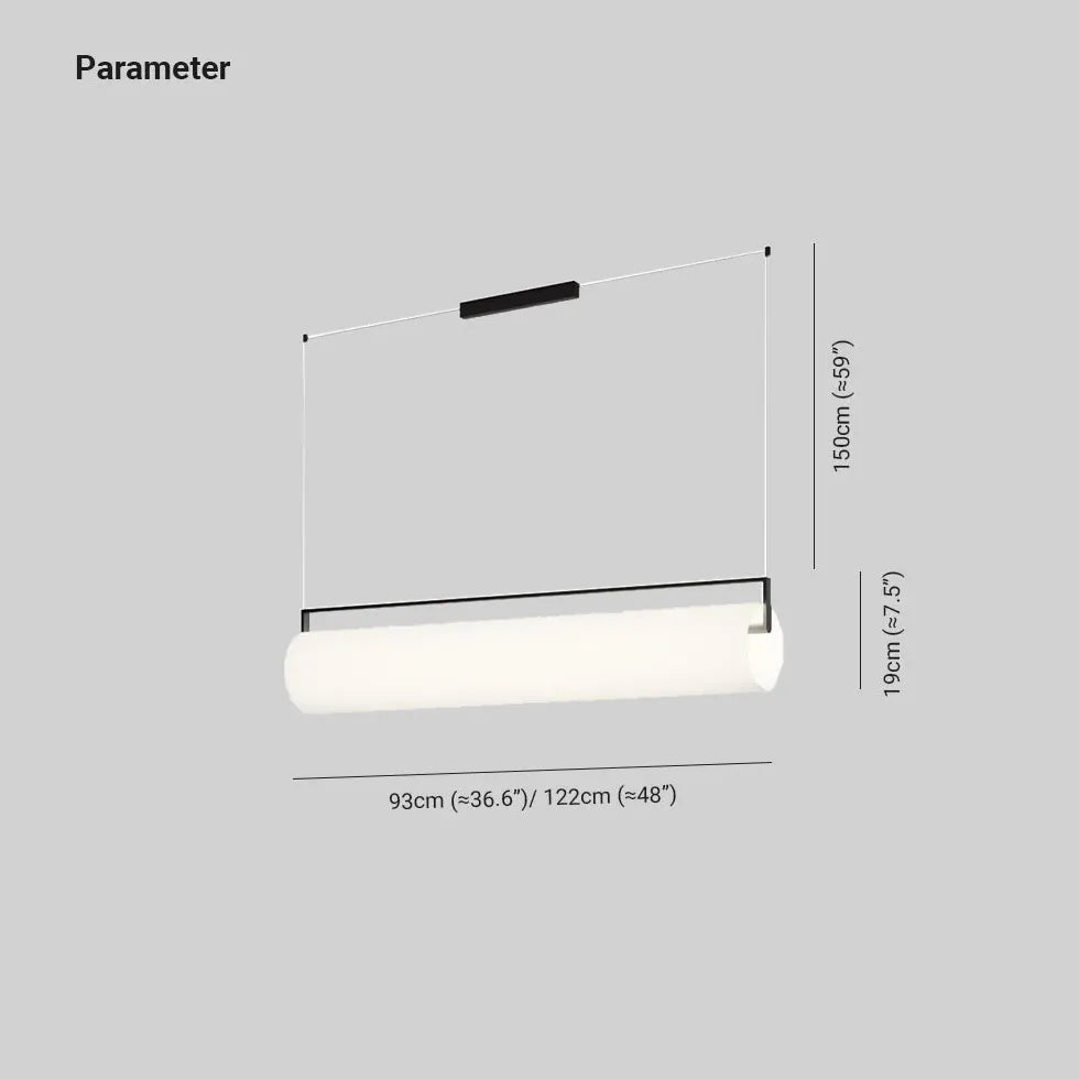 White Rectangular Acrylic Tube Pendant Light