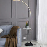 Curved Linear Lamp with Table Floor Lamp