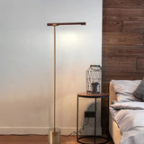 Metal Wood Linear Design Plug-in Floor Lamp