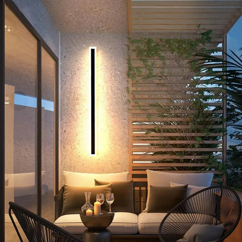 Black Linear LED Outdoor Wall Light