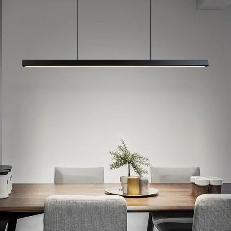 Linear Metal White LED Kitchen Pendant Light