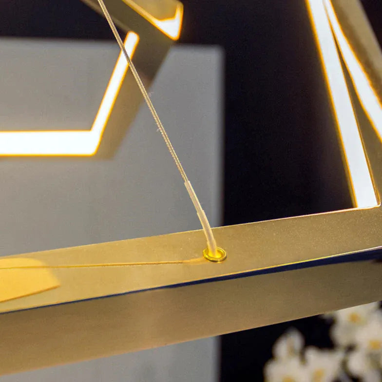 Geometric Shape Metal Gold LED Pendant Light