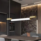 Tubular Elongated Gold Kitchen Pendant Light