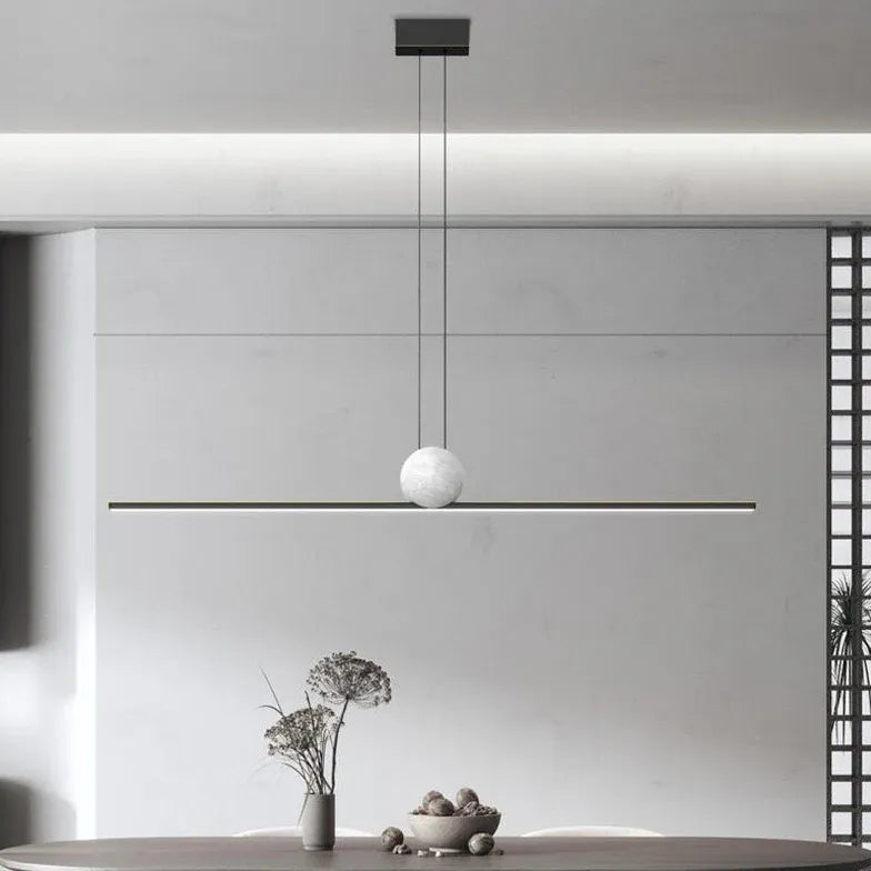 Linear Metal Minimalist LED Dining Room Pendant Light