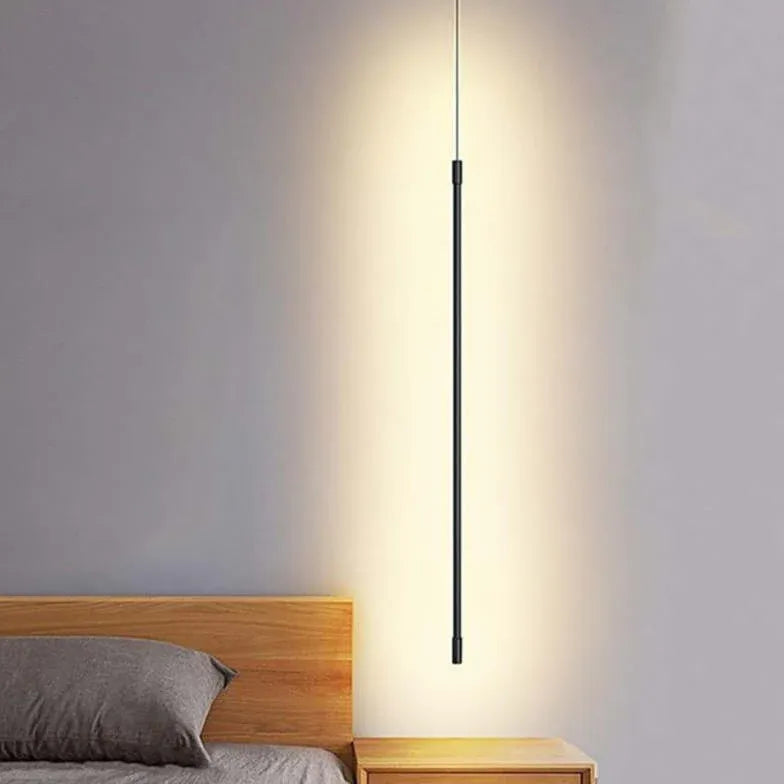 Linear Black LED Bedroom Pendant Light