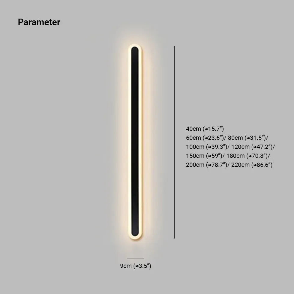 long rectangular Led Black Wall Lamps