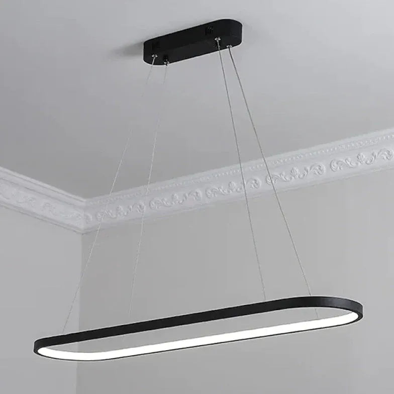 Black Oval LED Kitchen Pendant Light