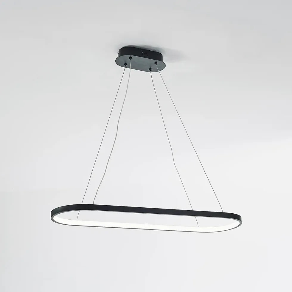 Black Oval LED Kitchen Pendant Light