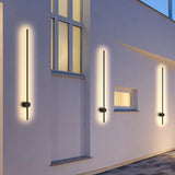 Vertical Linear Black Outdoor Wall Lights