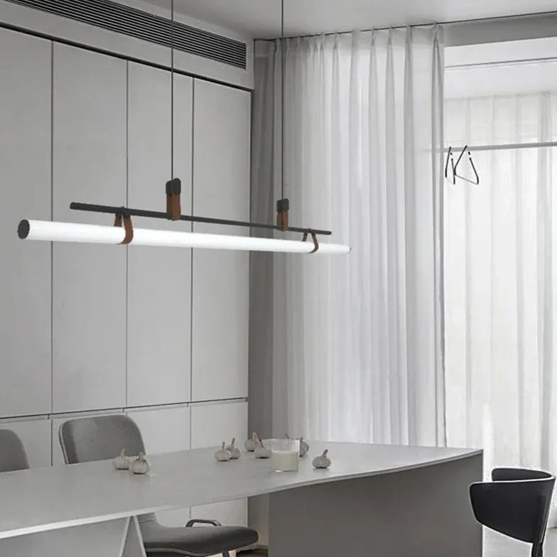 Tubular Metal LED Dining Room Pendant Light