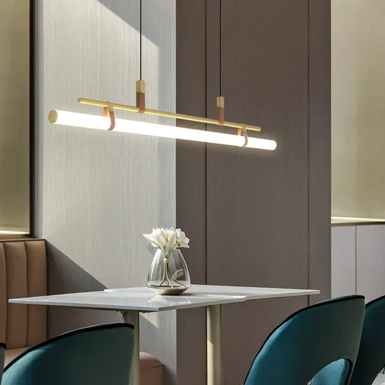 Tubular Metal LED Dining Room Pendant Light