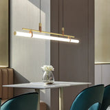 Tubular Metal LED Dining Room Pendant Light