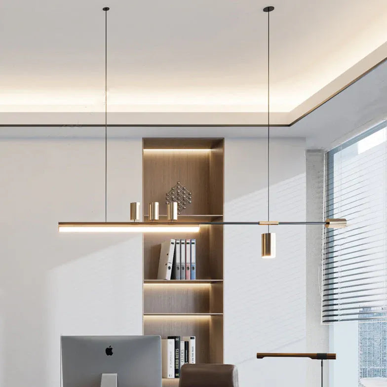 Multi-Light Black LED Office Pendant Light