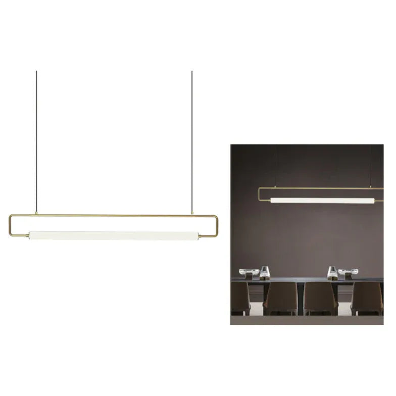 Black Rectangular Metal LED Pendant Light