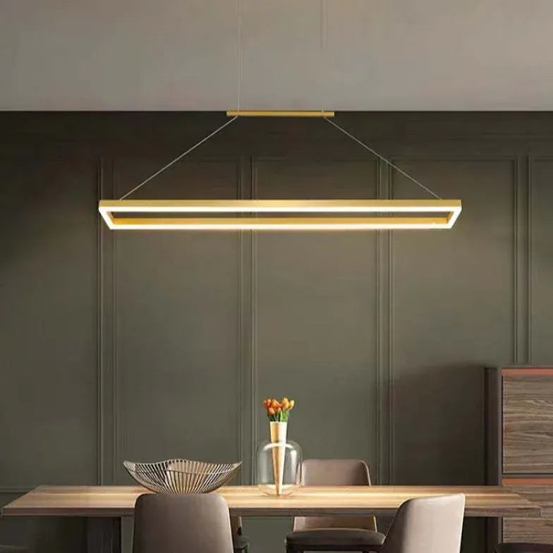 Rectangular Coffee Metal LED Pendant Light