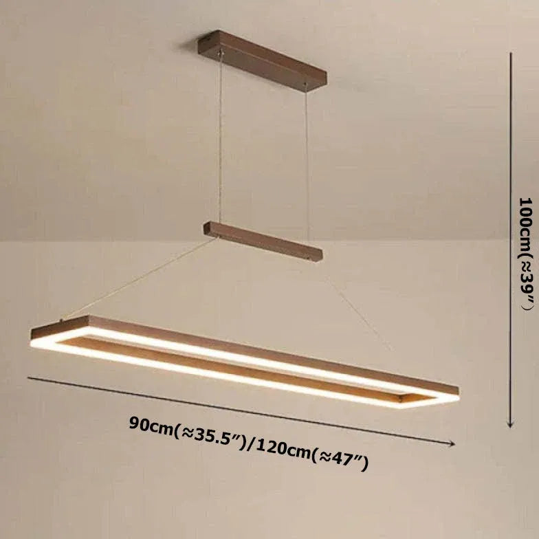 Rectangular Coffee Metal LED Pendant Light