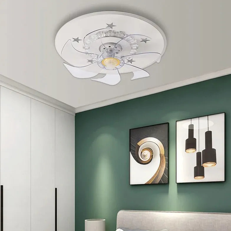 Minimalist White Ring Ceiling Fan with Light