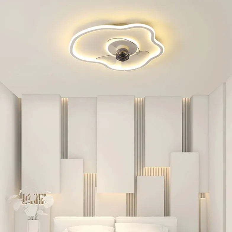 White Irregular Ceiling Fan with Light