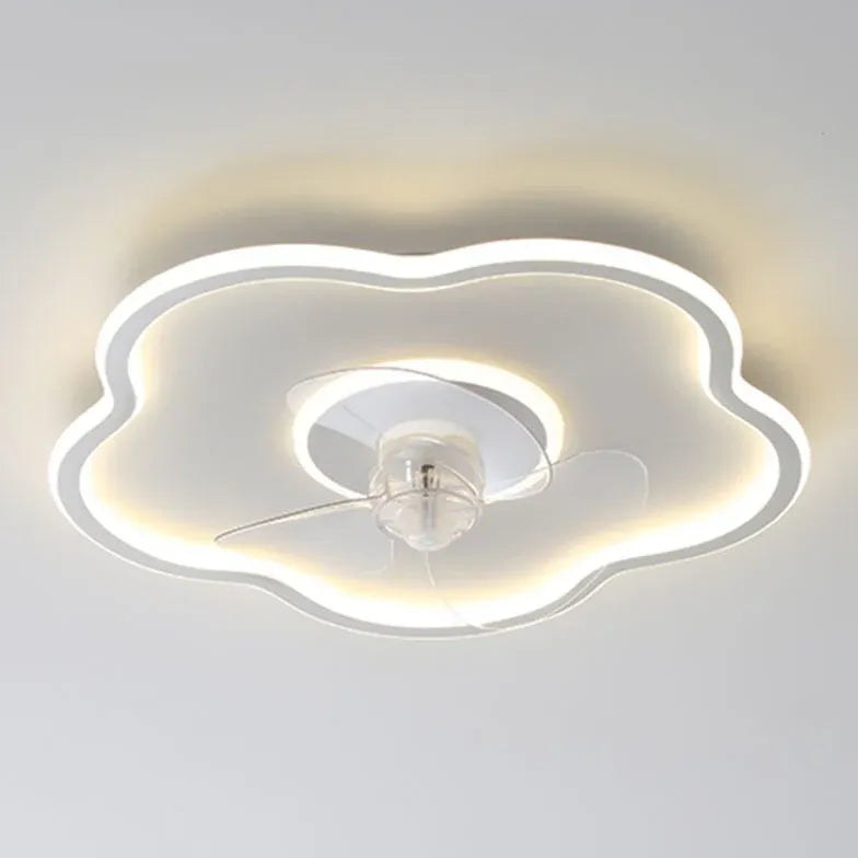 White Irregular Ceiling Fan with Light