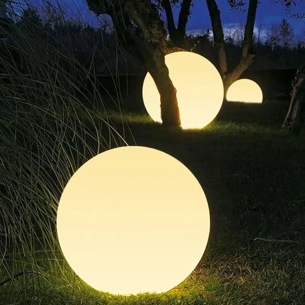 White Globe Pin Led Ground Outdoor Lights