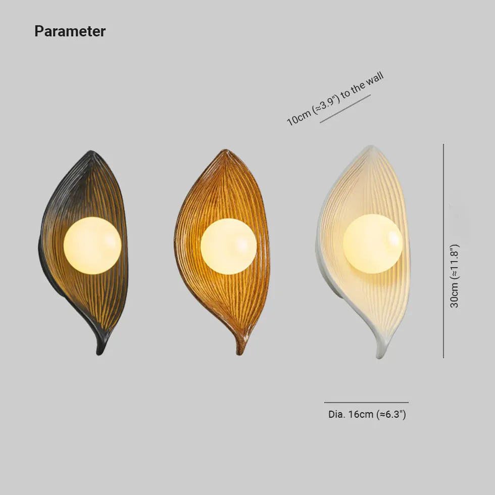 Leaf-Shaped Resin Living Room Wall Light