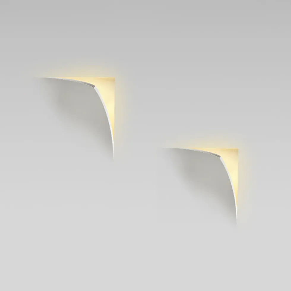 V-shaped modern white recessed wall light