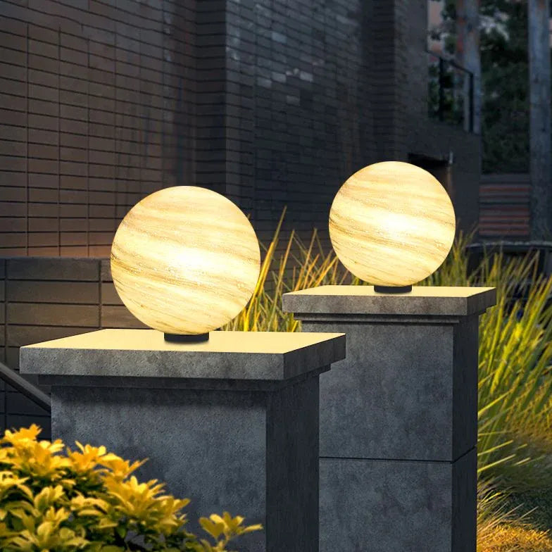 Planet Shaped Solar Fence Pillar Lights