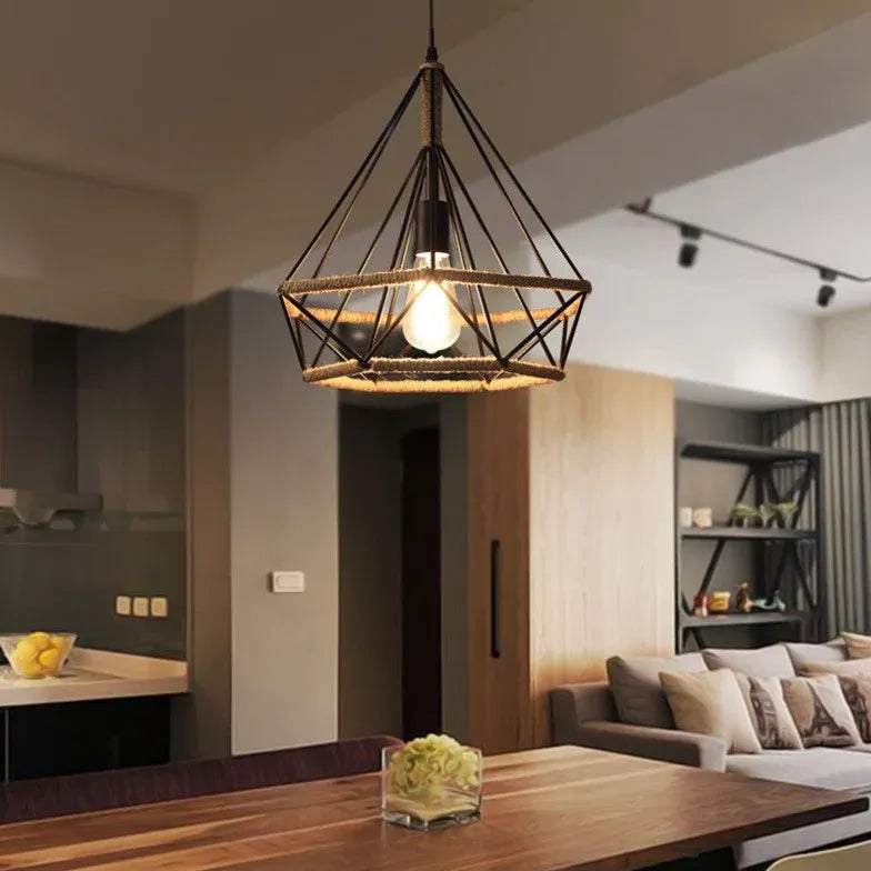 Diamond Metal Frame Industrial Pendant Light