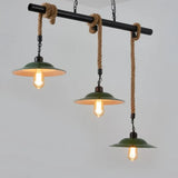 Three-Head Black Rope Industrial Pendant Light