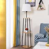 Square Base White Cylindrical Minimalist Floor Lamp