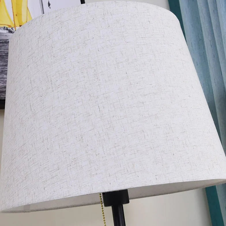 Square Base White Cylindrical Minimalist Floor Lamp