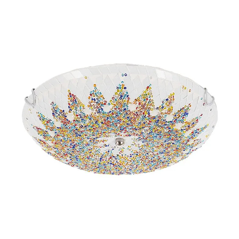 Circular Stitching Glass Modern Flush Ceiling Lights