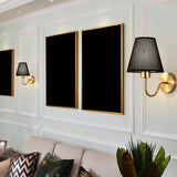 Fabric Lampshade Modern Gold Wall Lights