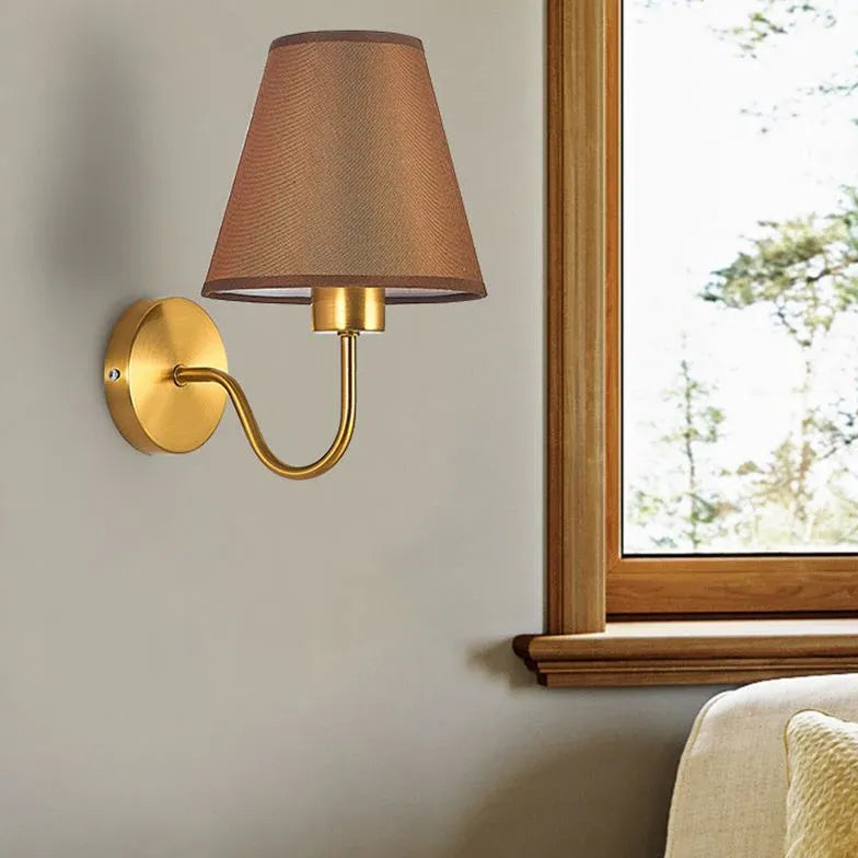 Fabric Lampshade Modern Gold Wall Lights