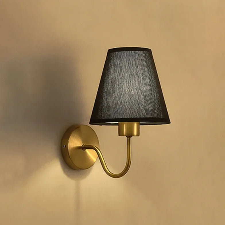 Fabric Lampshade Modern Gold Wall Lights