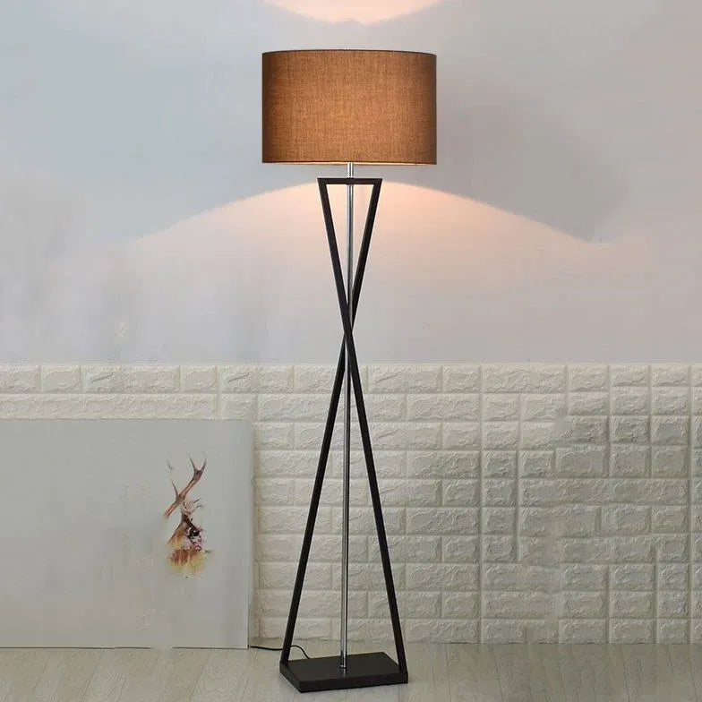 Dark Fabric Modern Tripod Floor Lamp