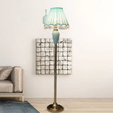 Blue Ceramic Corner Decorative Floor Lamp