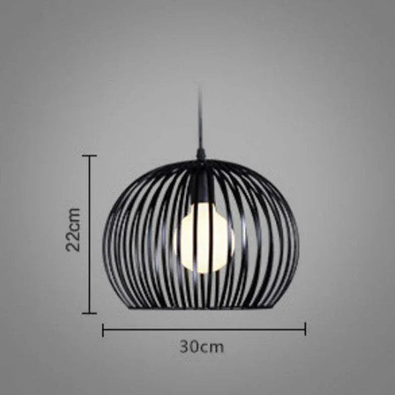 Black Iron Woven Sphere Pendant Light