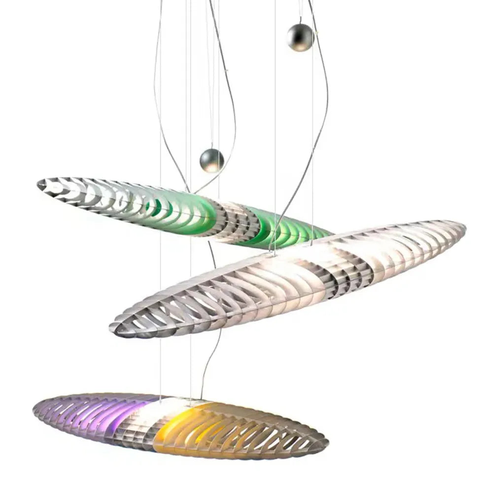 Oval Color-Blocked LED Modern Art Pendant Light