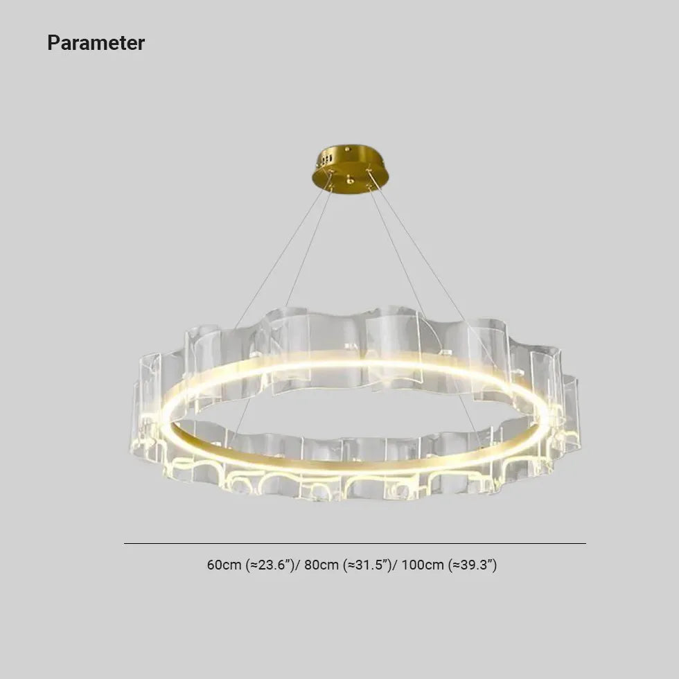 Wavy Ring Gold LED Pendant Light