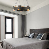 Black and Gold Geometric Ring Pendant Lamp