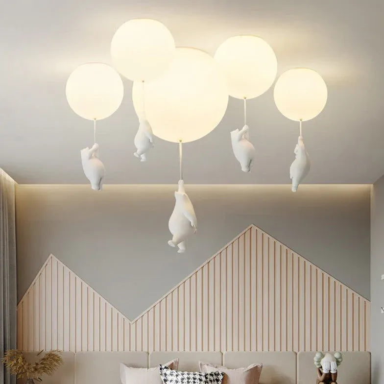 Cloud Bear Bedroom White Flush Ceiling Lights