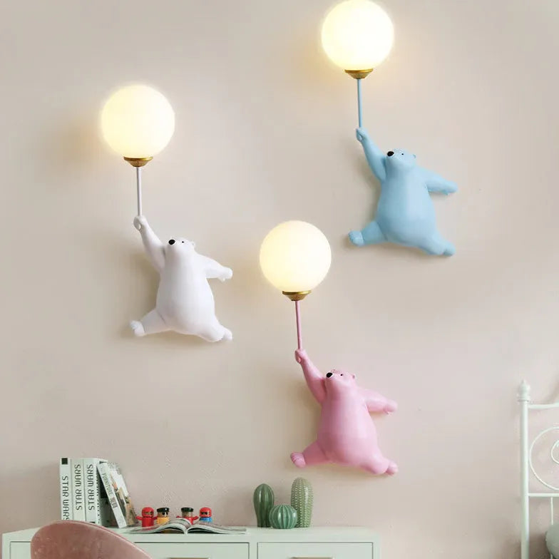 Bear Resin Children's Bedroom Wall Lights