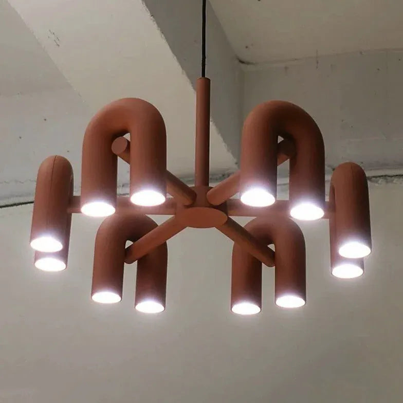 Multiple U-Shaped Black Tube Design Pendant Light