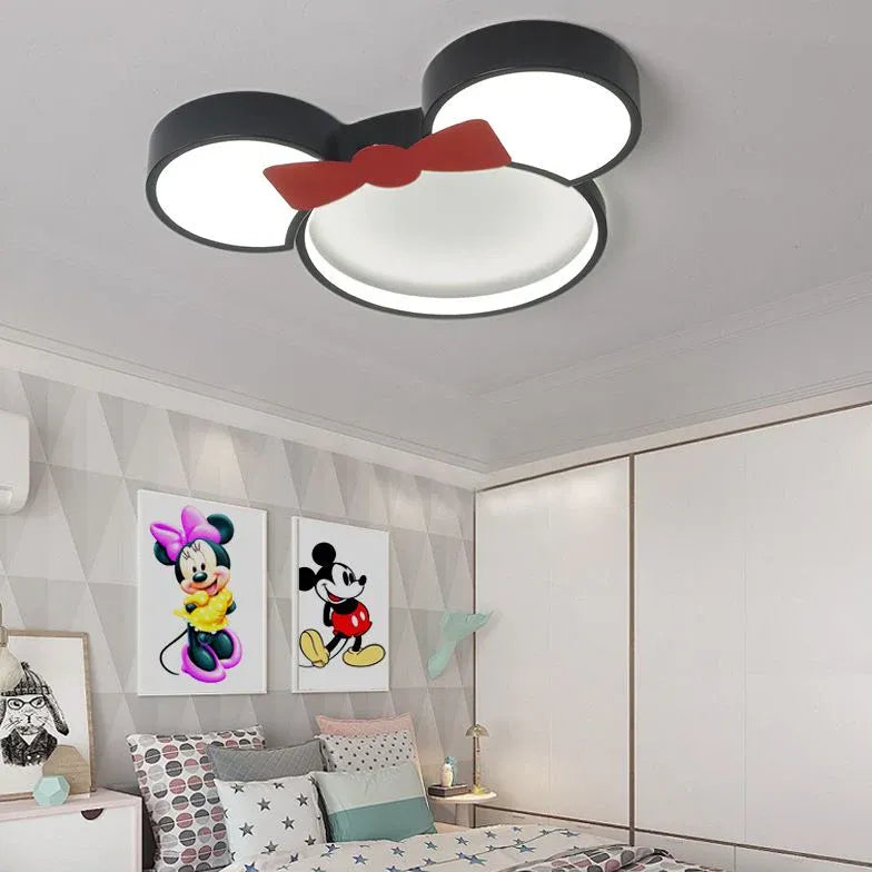 Cartoon Black LED Bedroom Ceiling Light