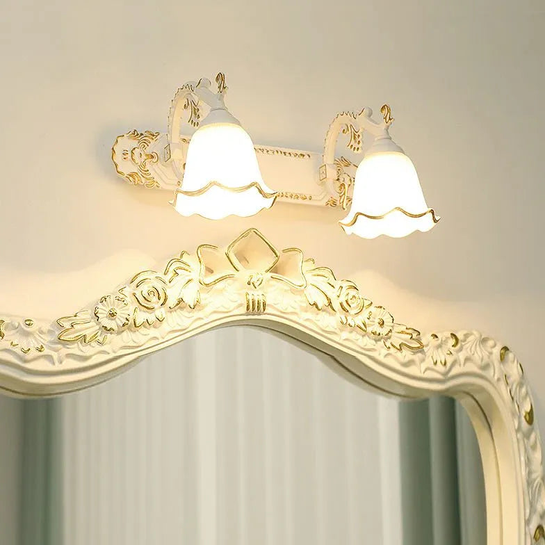 French Carving Glass Bathroom Wall Lights